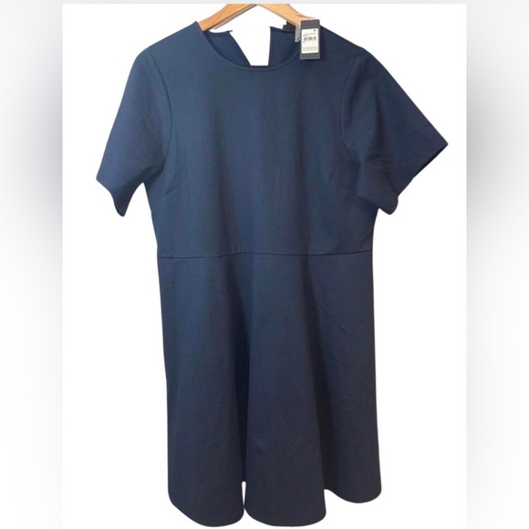 City Chic Navy Carline Dress - 22 - Picture 1 of 4